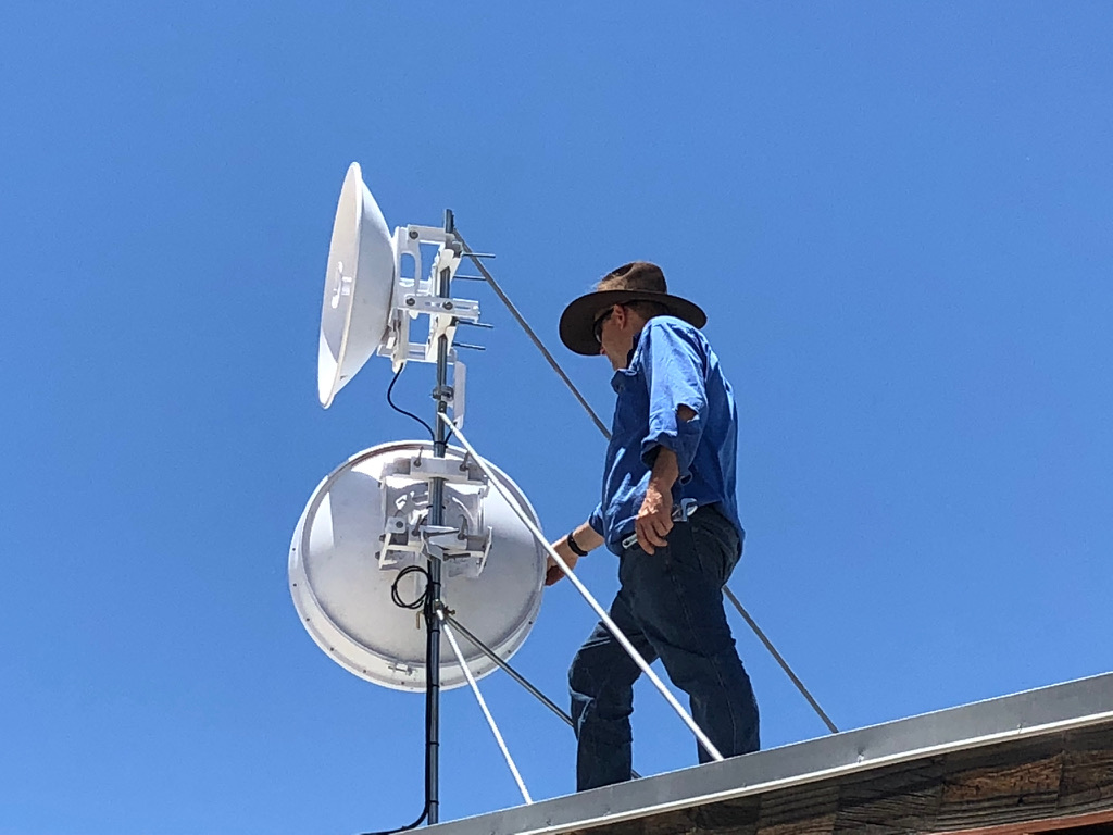 Wi-Sky installation on a rural rooftop